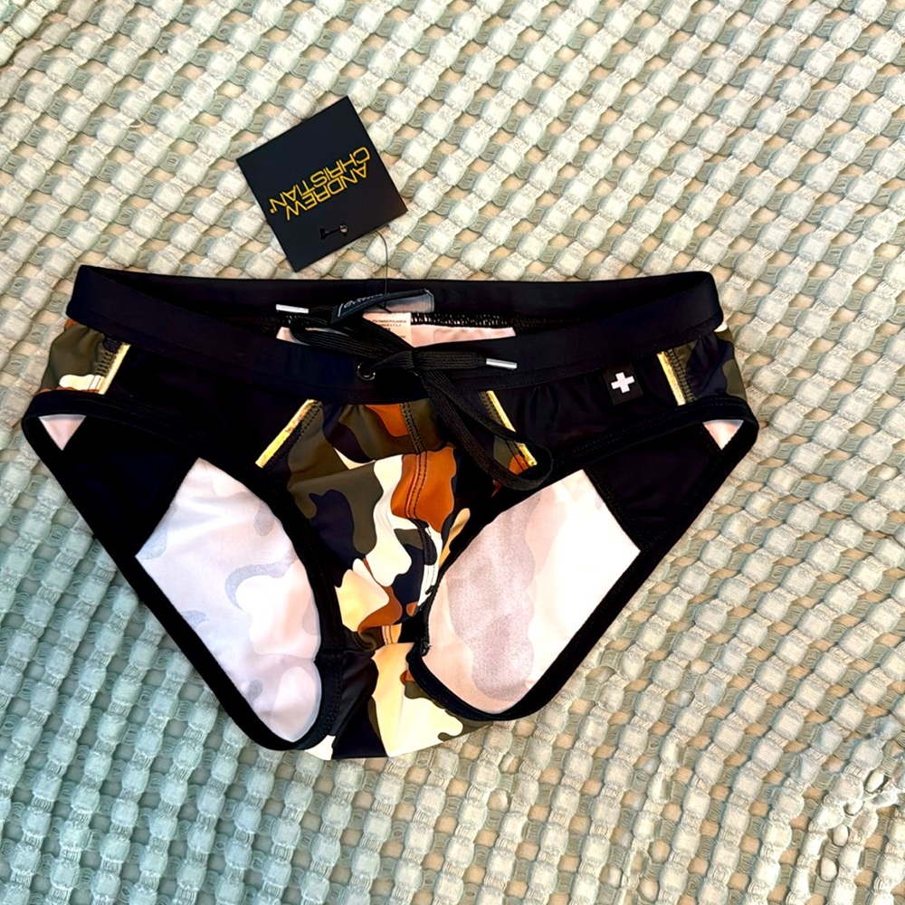 Andrew Christian camo swim brief